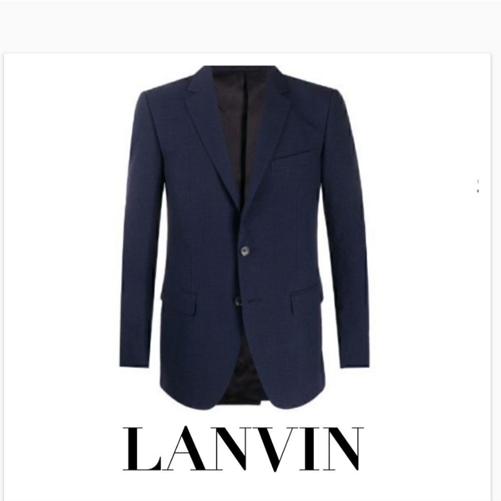 LANVIN Pure Wool Black Blazer 52